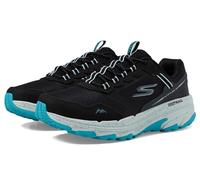 Skechers, GO Run Trail Altitude 2.0 Ravine Mujer, Piel Negra con Ribete Aguamarina, 37.5 EU