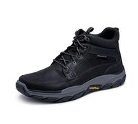 Skechers Respected Boswell, Botas Hombre, Black Leather W/ Synthetic, 45 EU