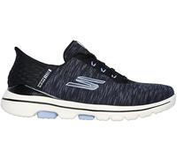 Skechers Women's Go Walk 5 Relaxed Fit Slip-in Golf Shoe Sneaker, Black/Lavender, 9