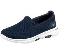 Skechers Go Walk 5, Zapatillas sin Cordones Mujer, Navy Textile White, 36 EU