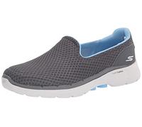 Skechers Go Walk 6 Big Splash, Slip on Mujer, Grey Blue, 36 EU