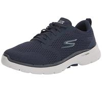 Skechers Go Walk 6 Bold Vision, Zapatillas Mujer, Navy Textile White Trim, 36.5 EU