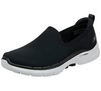 Skechers GO Walk 6-Clear Virtue, Zapatillas Mujer, Black White, 43 EU