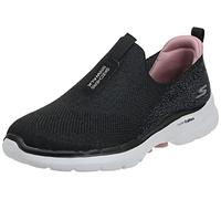 Skechers Go Walk 6 Glimmering, Zapatillas Mujer, Black/Pink, 37 EU