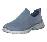 Skechers Go Walk 6 Glimmering, Zapatillas Mujer, Blue Textile Turquoise Trim, 40 EU