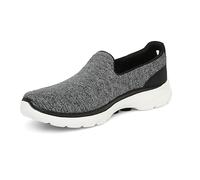Skechers GO WALK 6 GRAND HORIZON, Zapatillas para Mujer, Black Textile/White Trim, 40 EU