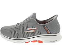 Skechers Go Walk 7-Free Hand 2, Zapatos Hombre, Gris/Naranja, 45.5 EU
