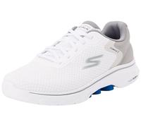 Skechers Go Walk 7 The ConstructTrainers para Hombre, Tela sintética Blanca y Gris, 45 EU