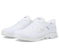 Skechers Go Walk 7 Valin, GO Walk 7 Valin para Mujer, Textil Blanco y Ribete Negro, 40 EU