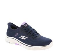 Skechers, GO Walk 7 Valin Mujer, Navy Textile Lavender Trim, 38 EU