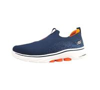 Skechers Go Walk 7, Zapatillas de Deporte Hombre, Textil Azul Marino Y Naranja, 47.5 EU