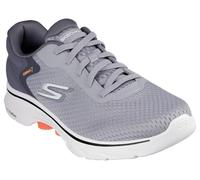 Skechers Go Walk 7, Zapatillas de Deporte Hombre, Textil Sintético Gris Y Naranja, 41 EU
