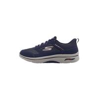 Skechers Go Walk Arch Fit 2.0 Seared - Tenis para Hombre, Tela de Piel Azul Marino y Naranja, 46 EU