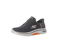 Skechers Go Walk Arch Fit 2.0 Simplicity 2 - Tenis para Hombre, Tela sintética Color carbón y Naranja, 42.5 EU
