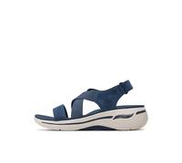Skechers GO WALK ARCH FIT TREASURED, Sandalias planas para Mujer, Navy Textile, 38 EU