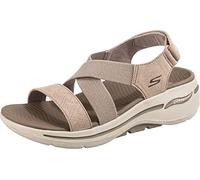 Skechers GO WALK ARCH FIT TREASURED, Sandalias planas para Mujer, Taupe Textile, 37 EU