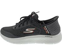 Skechers Go Walk Flex-New World, Zapatillas Hombre, Negro/Naranja, 41 EU