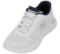Skechers Go Walk Flex Remark, Zapatos sin cordones Hombre, White And Navy Textile, 41 EU