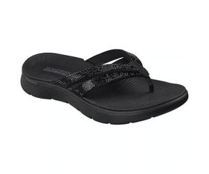 Skechers Go Walk Flex Sandal Lindsey - Chanclas de dedos para mujer, talla 37, veganas con plantilla Goga Mat® y amortiguación ULTRA GO®, sandalias ligeras con detalles de diamantes de imitación