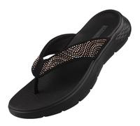 Skechers GO Walk Flex - Sandalias Planas para Mujer, Color Negro, Talla 36