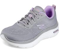 Skechers GO WALK HYPER BURST SPACE INSIGHT, Zapatillas para Mujer, Grey Textile / Purple Trim, 38 EU