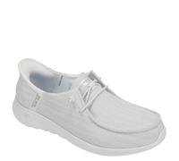 Skechers Go Walk Joy Moc - Zapatillas Informales Tipo mocasín para Mujer, sin Cordones, fáciles de calzar sin Usar Las Manos, Blanco/Plateado, 37 EU