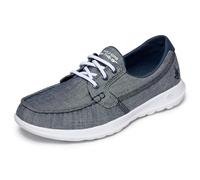 Skechers Performance Go Walk Lite-Isla, Náuticos Mujer, Multicolor (NVY Gray Textile/Trim), 36.5 EU
