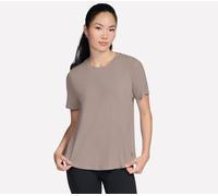 Skechers GO WALK Luxe Rib camiseta en Taupe/Marrón, talla Grande