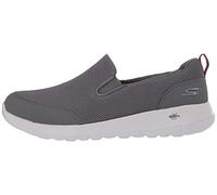 Skechers GO WALK MAX CLINCHED, Zapatillas para Hombre, Gray Textile /Burgundy Trim, 41 EU