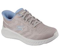 Skechers Go Walk Now Khloe, Zapatillas Mujer, Taupe Textile/Light Blue Trim, 37 EU
