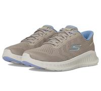 Skechers Go Walk Now Khloe, Zapatillas Mujer, Taupe Textile/Light Blue Trim, 41 EU