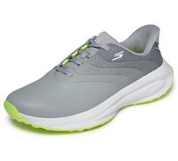 Skechers GO - Zapatos de Golf para Hombre, sintéticos, con Cordones, sin Pinchos, Gris/Blanco/Lima, Talla 7