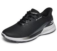 Skechers GO Zapatos de Golf sintéticos Impermeables para Hombre, con Cordones, con Menos Pico, Negro/Blanco, Talla 45