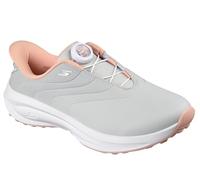 Skechers GO - Zapatos de Golf sintéticos para Mujer, con Cierre de Esfera Superior, sin Pinchos, Color Gris Claro/Rosa, Ajuste Torcido, Talla 8