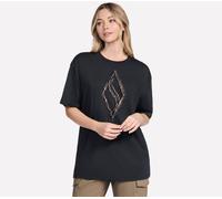 Skechers Gold Splatter Diamond pantalones cortos Sleeve camiseta en Negro, talla Pequeña