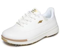 Skechers Golf Jasmine - Tenis de Golf Impermeables para Mujer, Blanco/Dorado, 37.5 EU