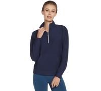 Skechers Goluxe Rib 1/4 Zip Suéter, Azul Iris, M para Mujer