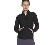 Skechers Goluxe Rib 1/4 Zip Suéter, Bold Black, 3XL para Mujer