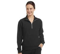 Skechers Goluxe Rib 1/4 Zip Suéter, Bold Black, XS para Mujer