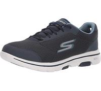 Skechers Gowalk 5 Qualify-Zapato Deportivo de Malla con Cordones para Caminar, Zapatillas Hombre, Ribete sintético Textil Azul Marino, 44 EU X-Ancho
