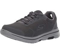 Skechers Gowalk 5 Qualify-Zapato Deportivo de Malla con Cordones, Zapatillas Hombre, Gris Oscuro, 45 EU X-Ancho