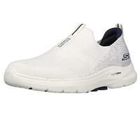 Skechers Gowalk 6-Stretch Fit Slip-on Athletic Performance Walking Shoe, Zapatillas para Caminar Hombre, Blanco/Azul Marino, 42 EU