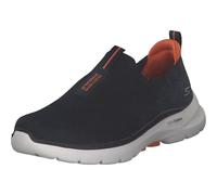 Skechers Gowalk 6-Stretch Fit Slip On Athletic Performance Walking Shoe, Zapatillas para Caminar Hombre, Azul Marino y Naranja, 46 EU X-Ancho