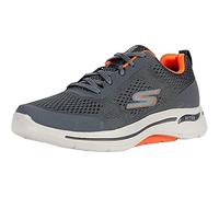 Skechers Gowalk Arch Fit-Athletic Workout Walking Shoe with Air Cooled Foam, Zapatillas Hombre, Carbón/Anaranjado, 46 EU X-Ancho