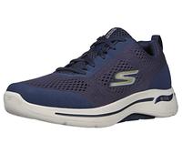 Skechers Gowalk Arch Fit-Athletic Workout Walking Shoe with Air Cooled Foam, Zapatillas Hombre, Azul Marino y Dorado, 46 EU X-Ancho
