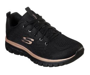 Skechers Graceful - Get Connected en Negro/Oro Rosa, talla 40, Vegan