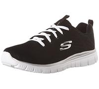 Skechers Graceful Get Connected Regular, Zapatillas Mujer, Black Mesh White Trim, 36.5 EU