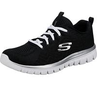 Skechers Graceful Get Connected, Zapatillas Mujer, Black Mesh White Trim, 37 EU