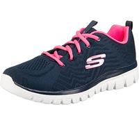 Skechers Graceful Get Connected Regular, Zapatillas Mujer, Navy Mesh Hot Pink Trim, 38.5 EU