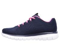 Skechers Graceful Get Connected Regular, Zapatillas Mujer, Navy Mesh Pink Trim, 37 EU